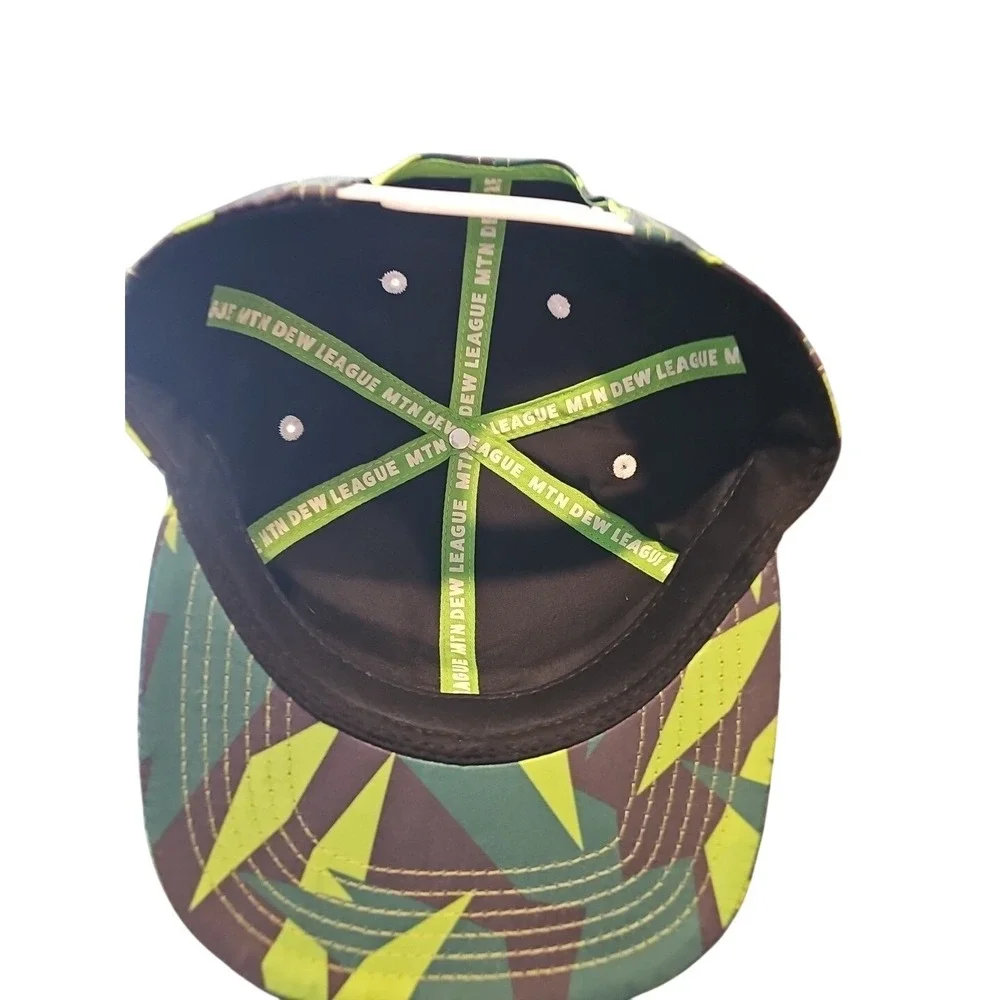 Mdl Mtn Dew‎ Green League Adult Trucker Cap Hat Green Printed Flat Bill Snapback